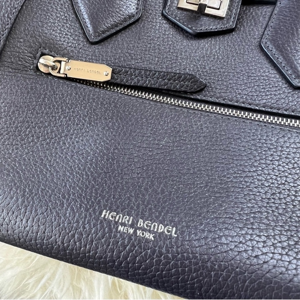 Henri Bendel Rivington Pebbled Leather Backpack Dark Grey - Picture 3 of 5